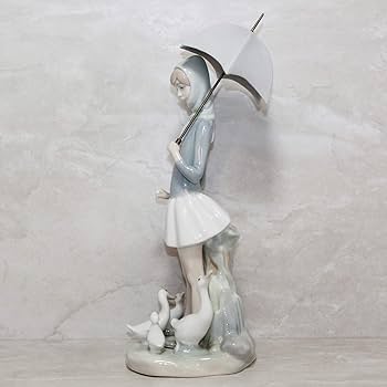 Amazon.co.jp: Lladro 「傘とガチョウを持つ少女」 コレクション
