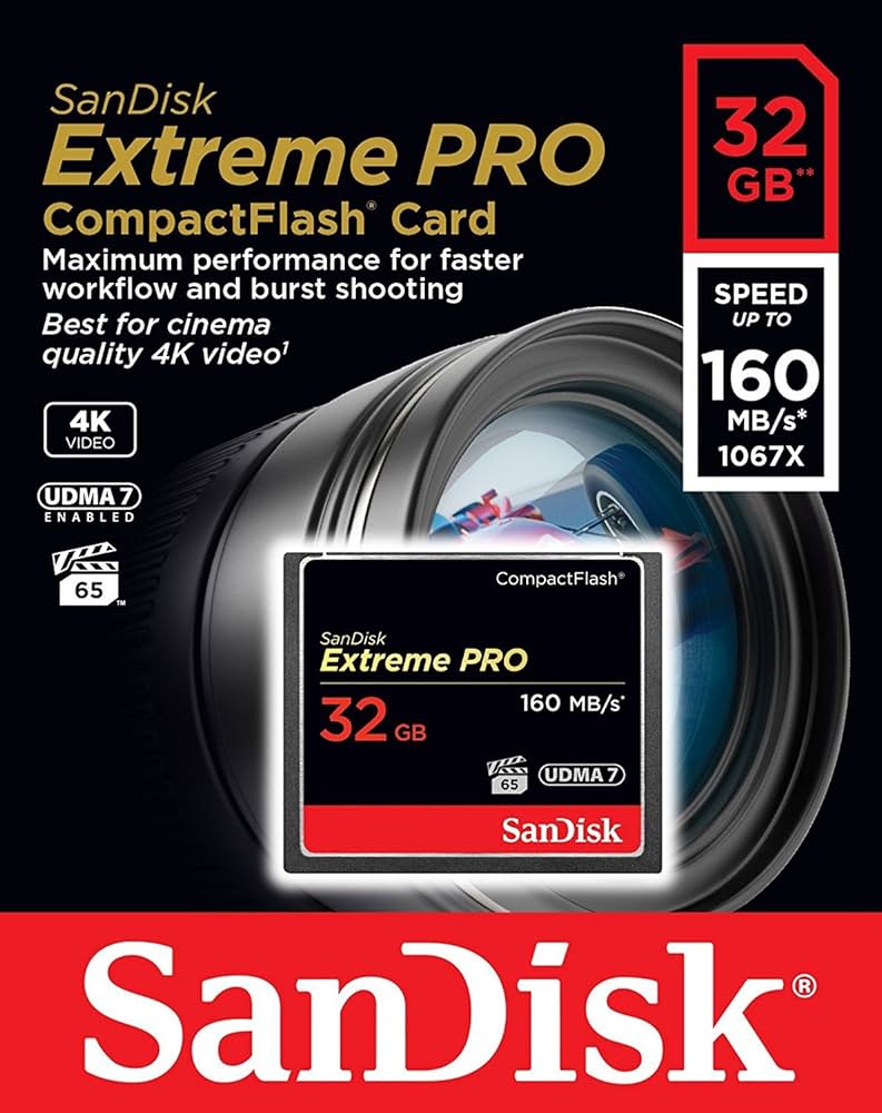 SanDisk Extreme Pro 32GB CompactFlash CF Memory Card for Canon EOS