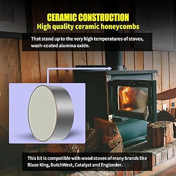 Amazon.co.jp: Ytpoools Hearth 薪ストーブ 触媒燃焼器、14.8 cm x 5.1
