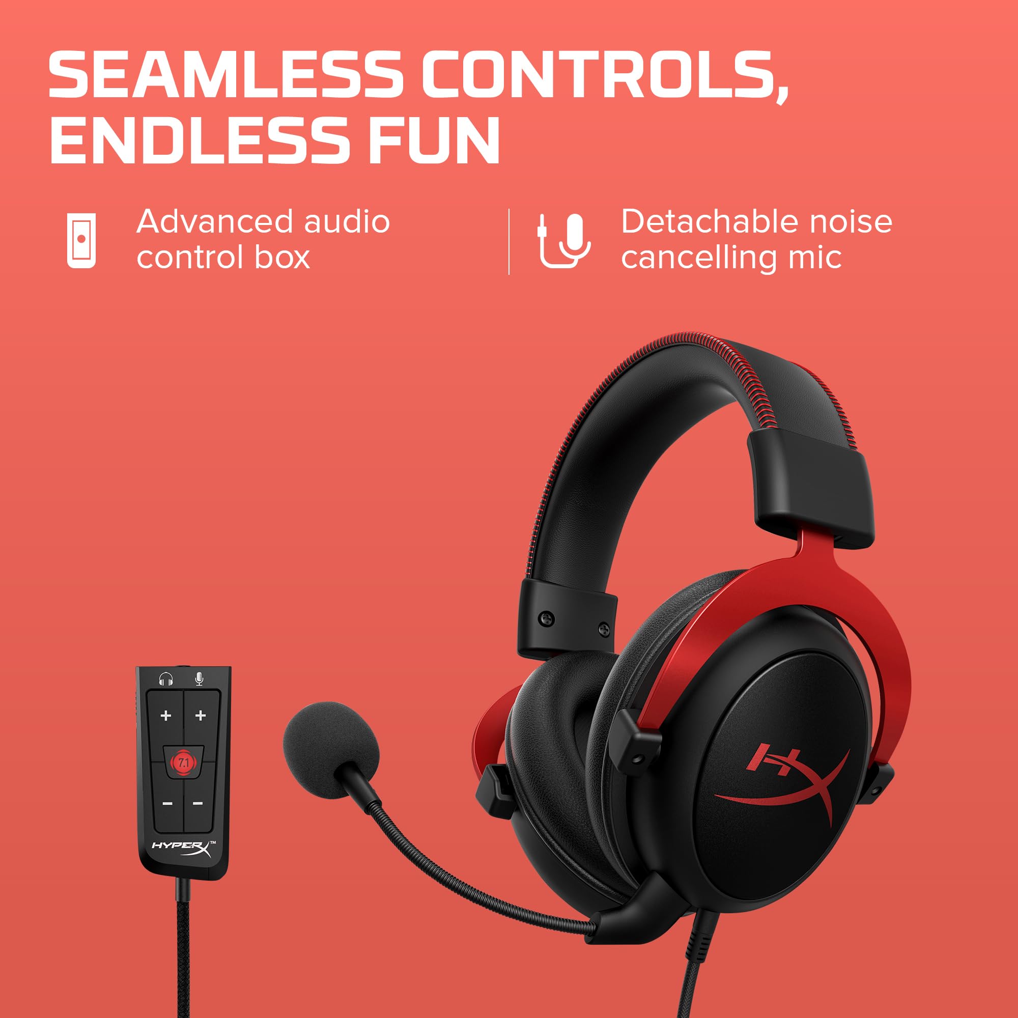 Amazon.com: HyperX Cloud II Gaming Headset - 7.1 Surround Sound