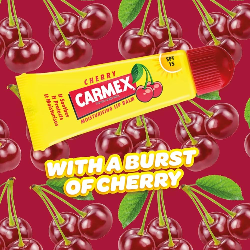 Amazon.com : Carmex Cherry Flavour Lip Balm Tube - SPF15 : Lip