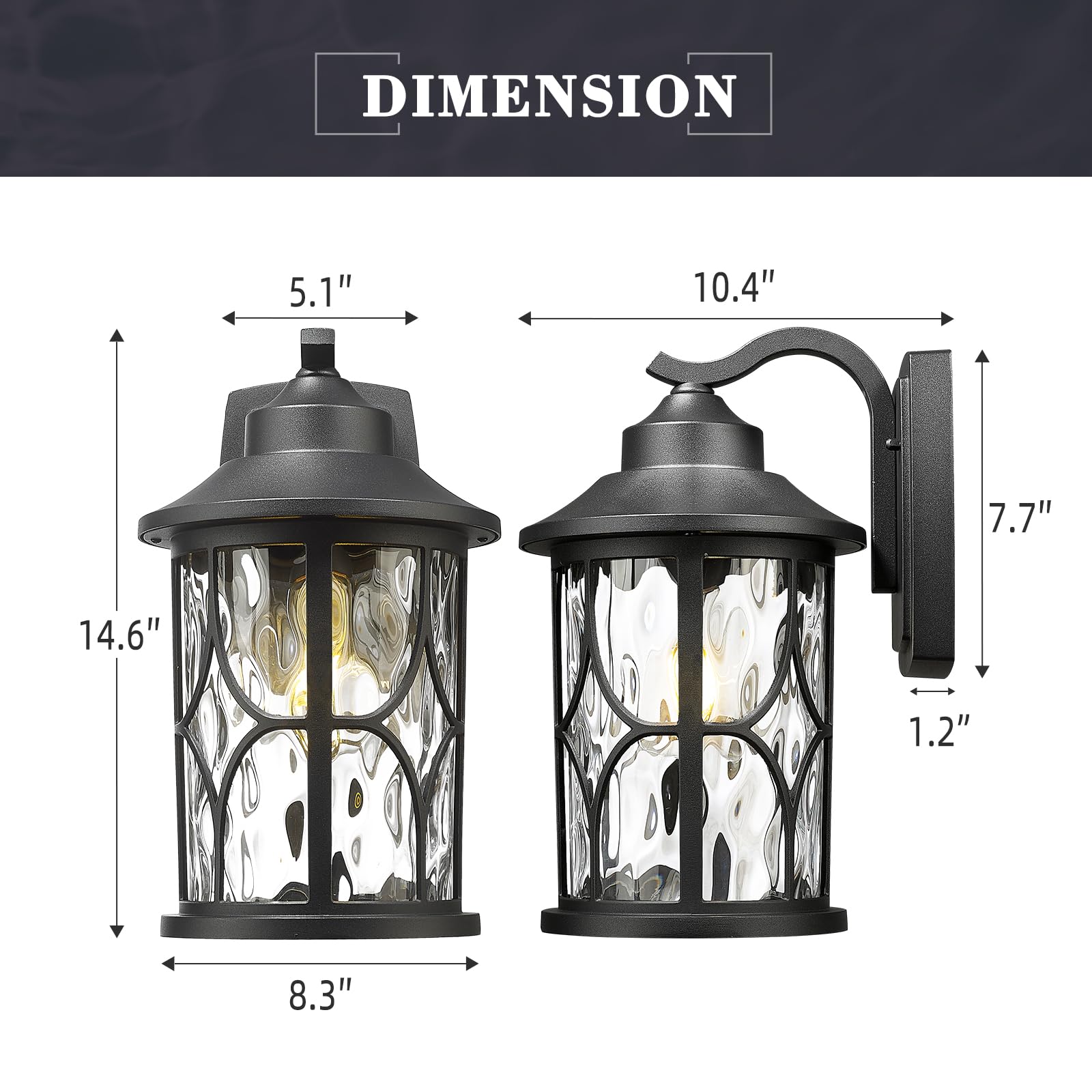 zeyu 14.6 Inch Outdoor Porch Light, Farmhouse 1-Light Outdoor Wall