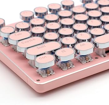 Amazon | EWEADN メカニカル式ゲーミングキーボード タイプライター風