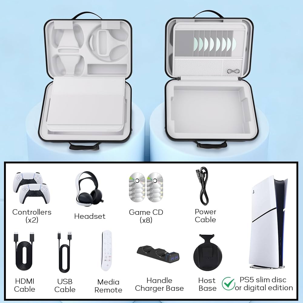 Amazon.com: MOCADIA Carrying Case for PS5 SLIM 2023, Hard Shell
