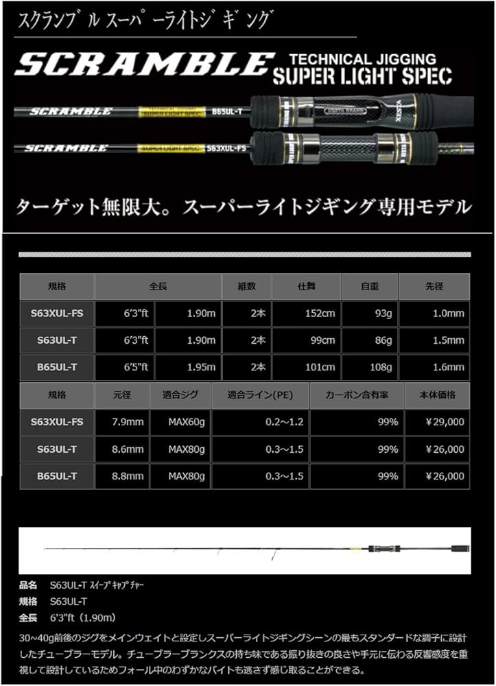 Amazon | ゼスタ(XESTA) スクランブル スーパーライトスペック S63UL-T