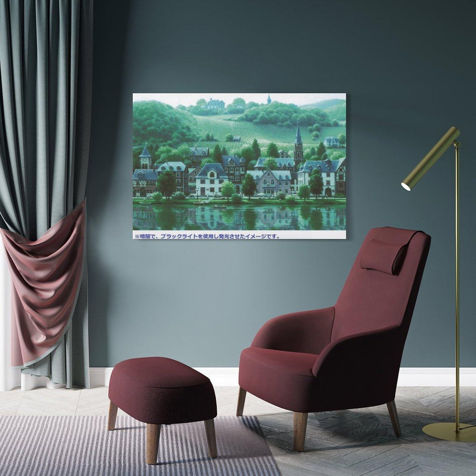 Amazon.co.jp: モーゼルのぶどう畑と、笑顔になる水辺 笹倉鉄平 絵画