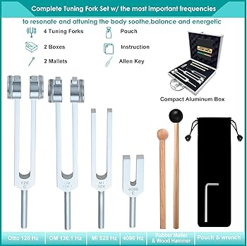 Amazon.com: 4Pcs Tuning Fork Medical Sound Healing Set(128Hz, OM