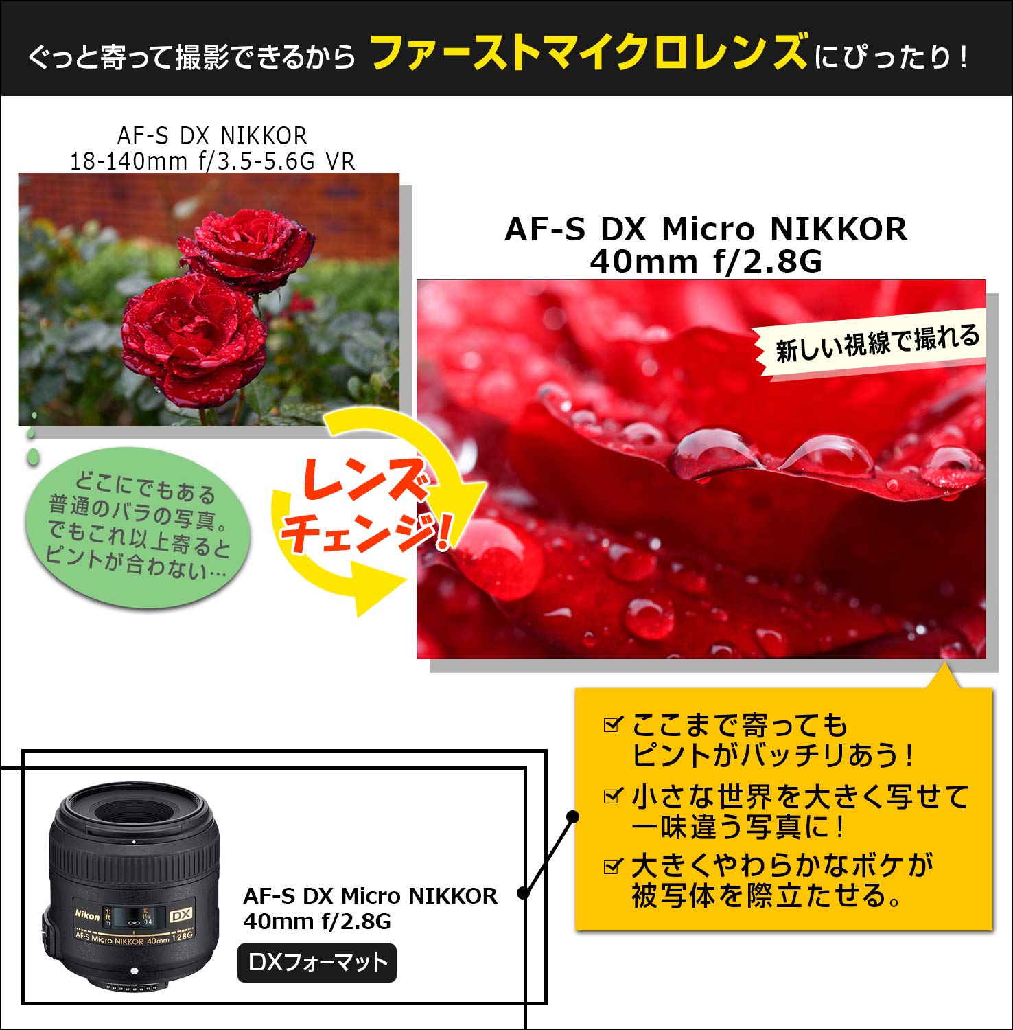 Amazon | Nikon 単焦点マイクロレンズ AF-S DX Micro NIKKOR 40mm f