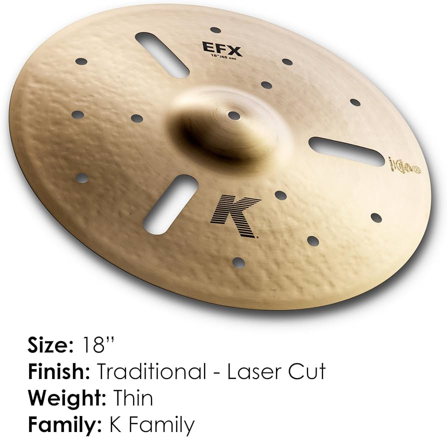 Amazon.com: Zildjian K Series EFX Crash Cymbal - 18 Inches