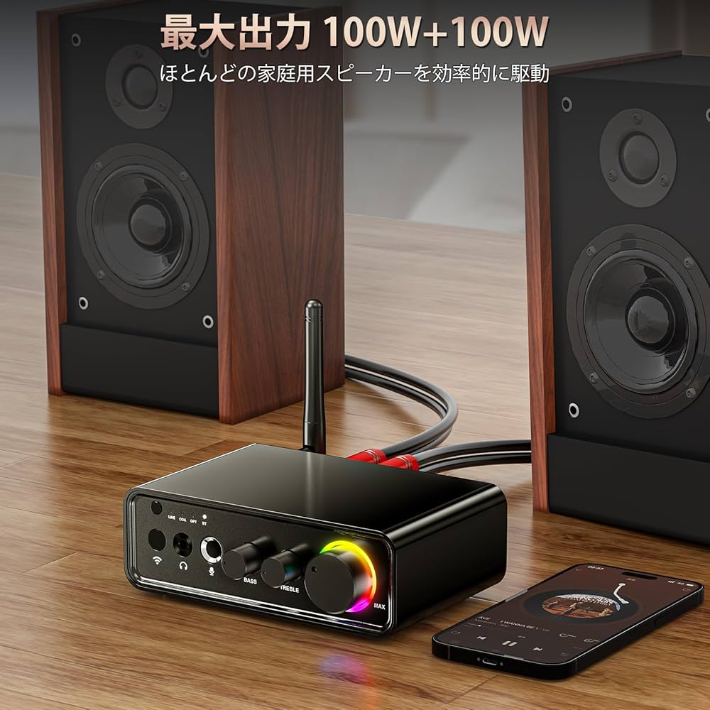 Amazon.co.jp: Bluetooth アンプ 5.3 パワーアンプ 2.0 チャンネル