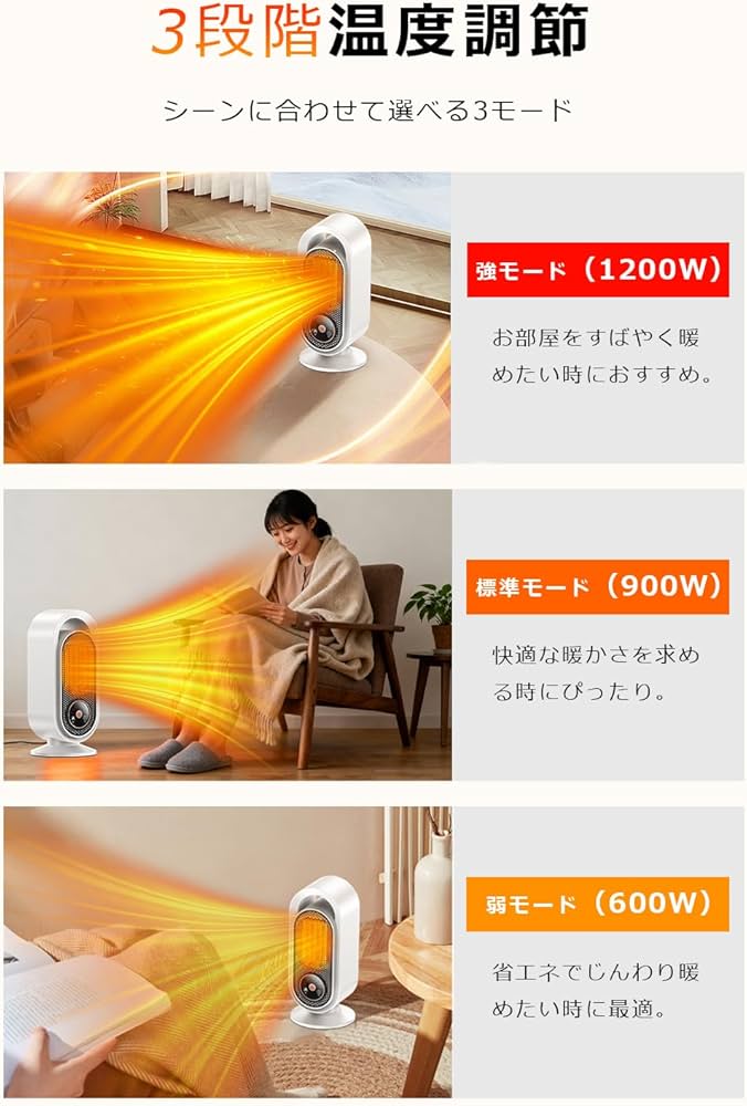 Amazon | セラミックヒーター 【2025冬新開発・LCDディスプレ表示