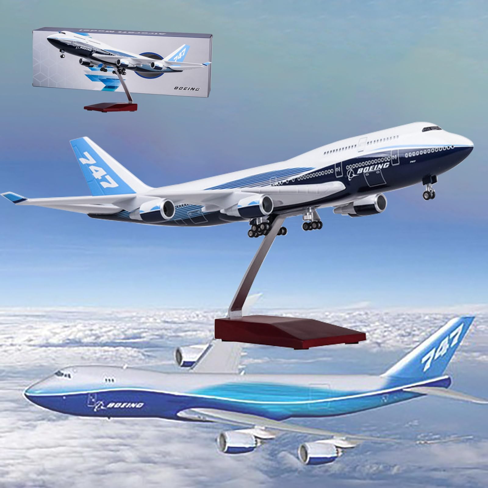 Amazon.co.jp: AZIZAT 18.5”1：150スケール模型飛行機原型ボーイング