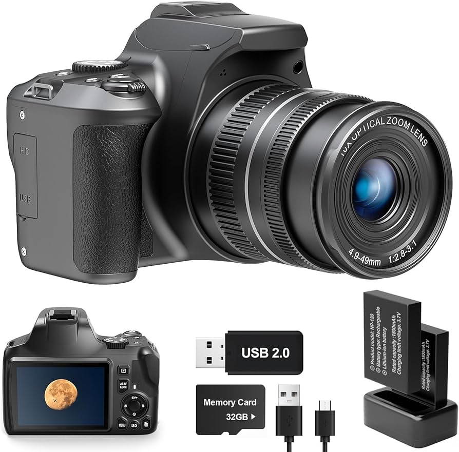Amazon.com : 4K Digital Camera with 40X Zoom，64MP DSLR Camera for
