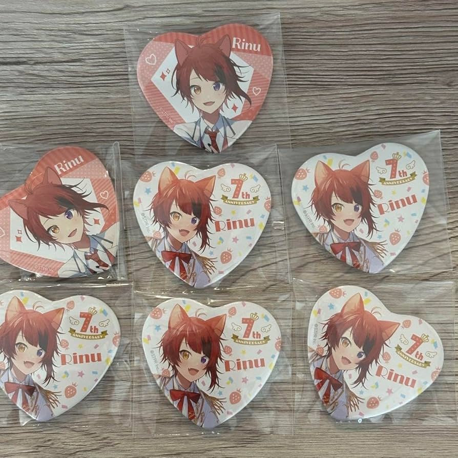 すとぷり 莉犬 ハート缶バッチ 缶バッチ すとぷり 莉犬 ハート型缶