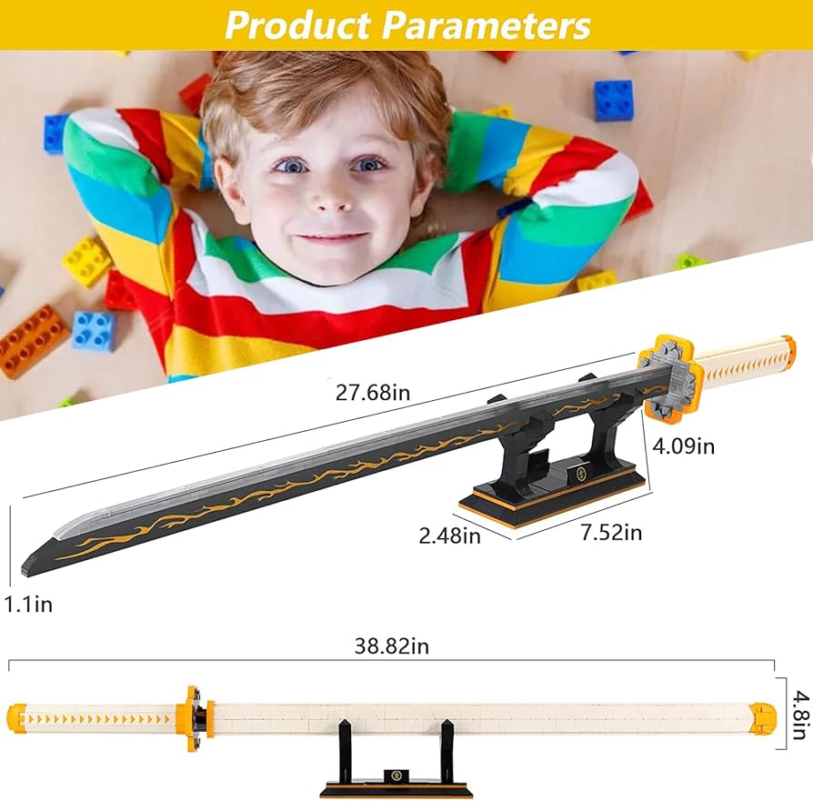 Amazon.com: Kravkind 39inch for Sword Building BlockModel, Samurai