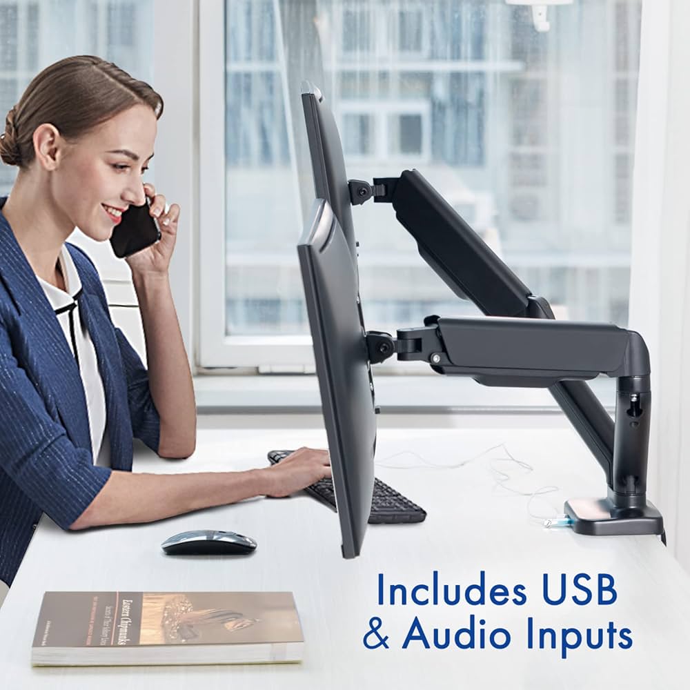 Amazon.com: Stellar Mounts Dual Spring LCD Monitor Arms with USB