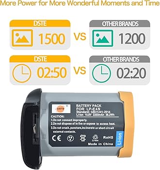 Amazon.com : DSTE Replacement for LP-E4N Li-ion Battery Compatible