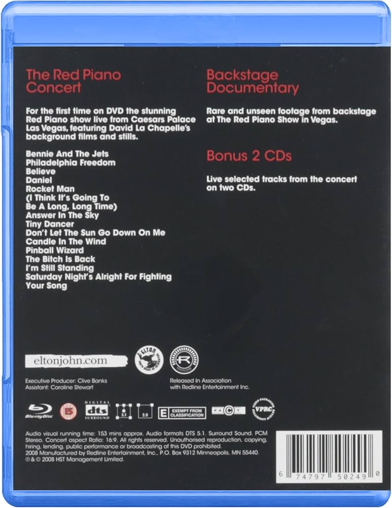 Amazon.com: Elton John: The Red Piano (Blu-Ray/CD Combo) : Movies & TV