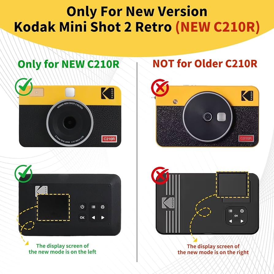 Amazon.com : Rieibi Kodak Mini Shot 2 Retro Case, PU Leather