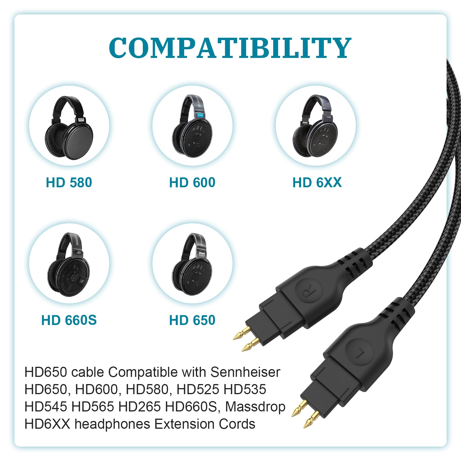 HD650 HD660S 7N OCC 純銅 極太 4.4mm5極 HD600