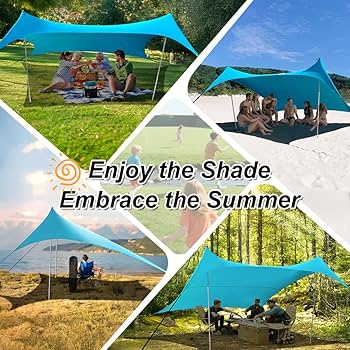 Amazon.com: BESTSET 10×10ft UPF50+ Beach Tent Sun Shelter