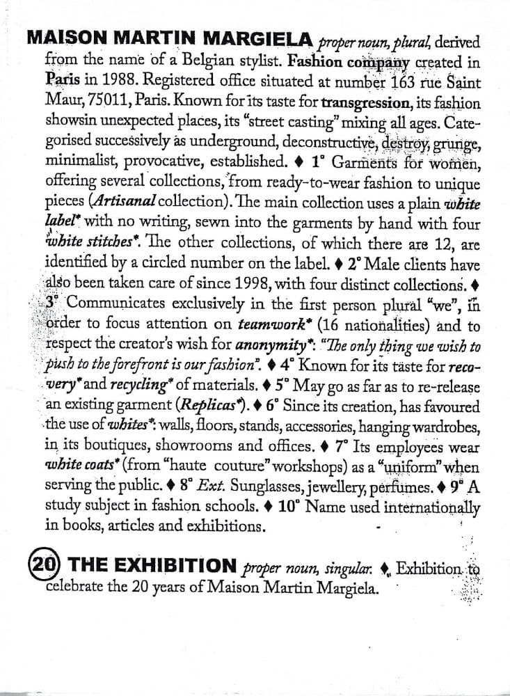 Maison Martin Margiela: 20: The Exhibition : Verhelst, Bob, Debo