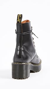 Amazon.com | Dr. Martens Women's Leona Leather Heeled Boot, Black