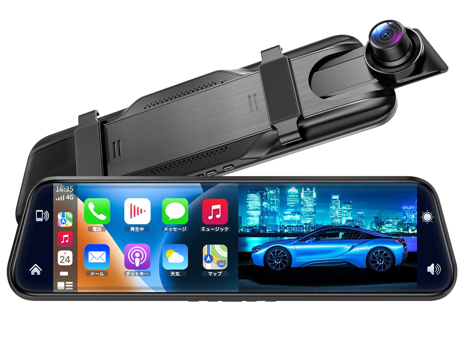 Amazon.co.jp: ドライブレコーダーミラー型 ワイヤレスCarplay