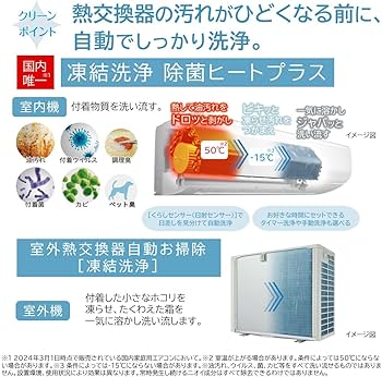 Amazon | 日立 清潔 エアコン 6畳 2.2kW RAS-W22R(W)/SET 白くまくん