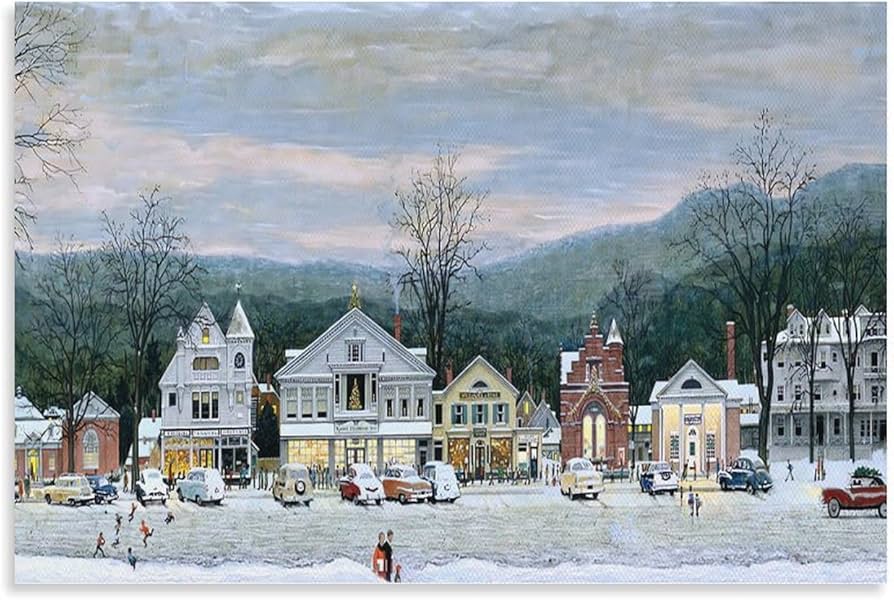 Amazon.com: Norman Rockwell Prints，Stockbridge Main Street at