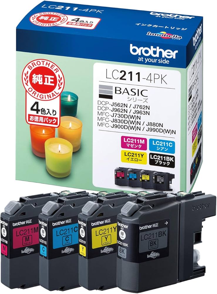 Amazon.co.jp: ブラザー工業 【brother純正】インクカートリッジ4色
