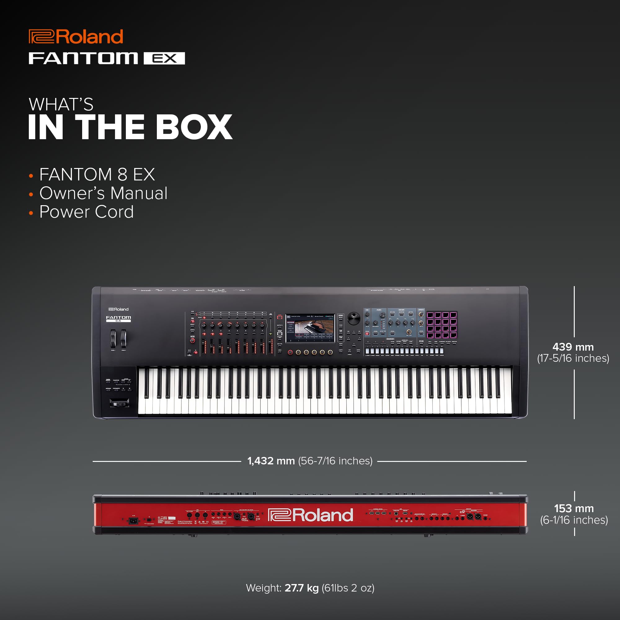 Amazon.com: Roland FANTOM-08 | 88-Note Weighted-Action Synthesizer