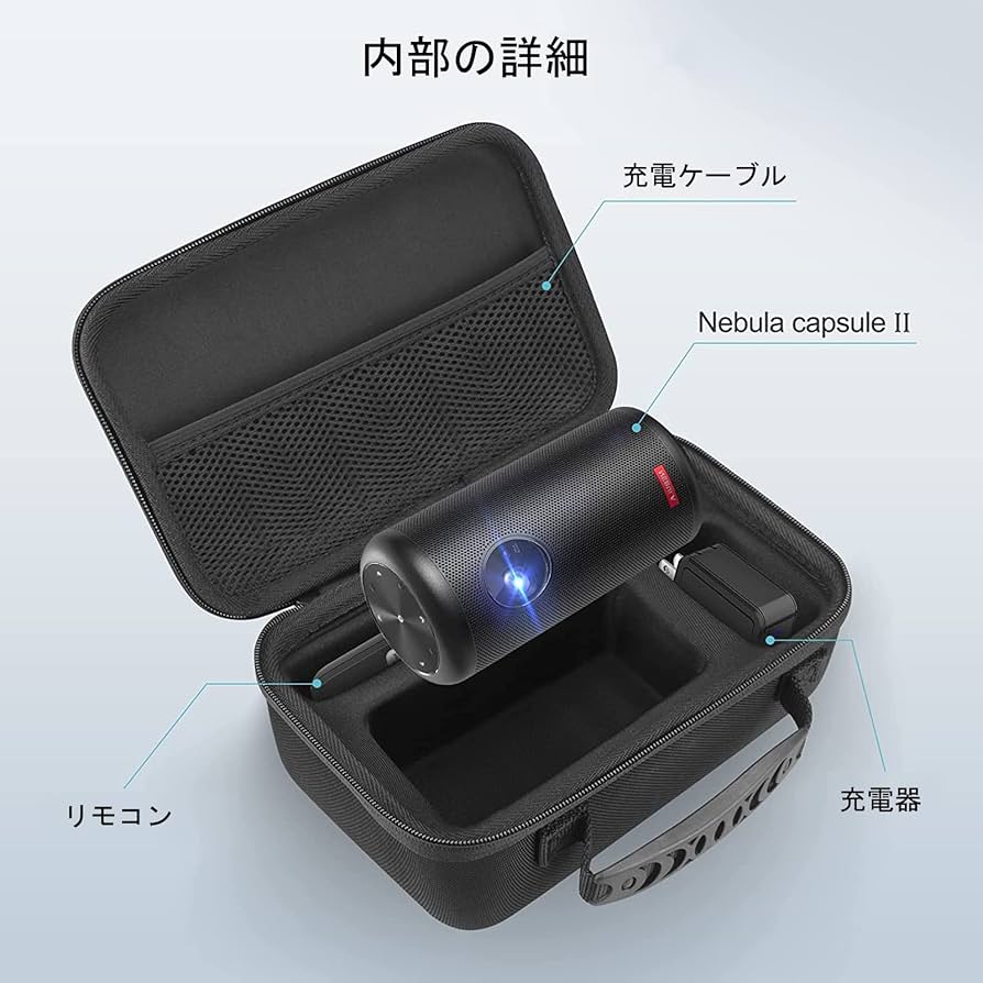 Amazon | ZBRGX Nebula Capsule II 保護ケース、Anker Nebula Capsule