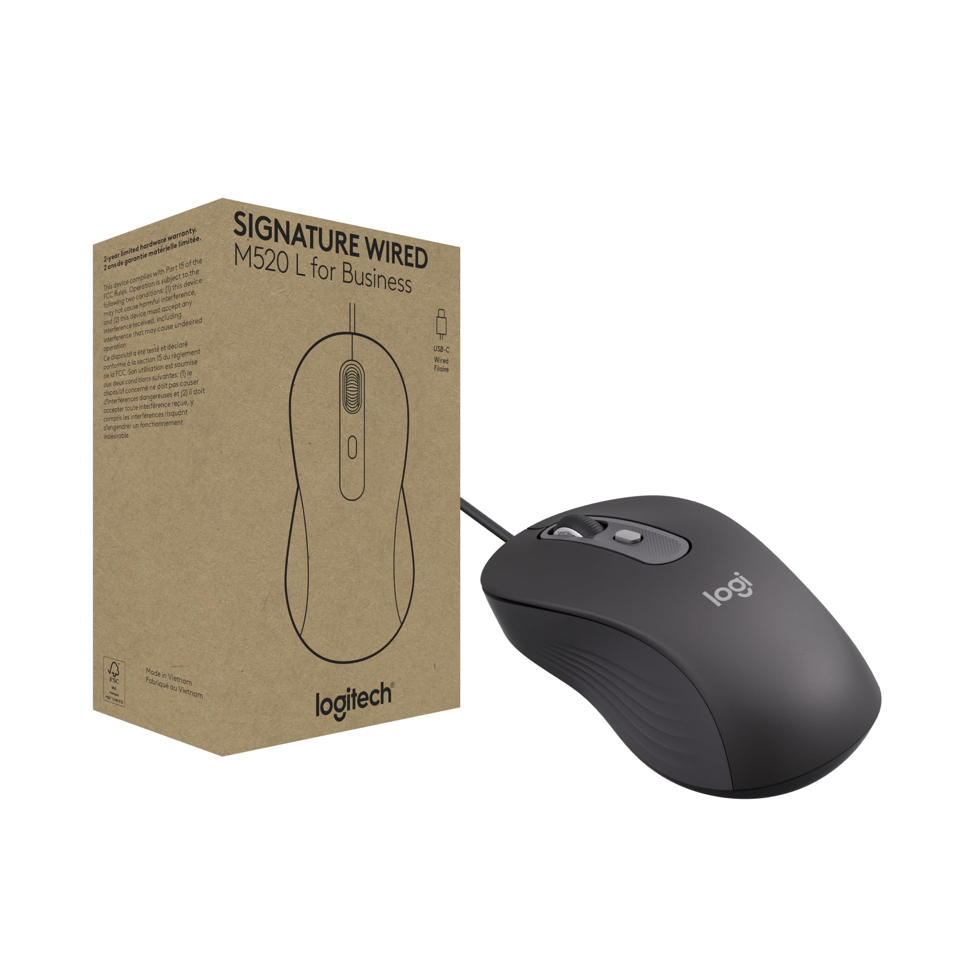Amazon.com: Logitech Signature Wired M520 L for Business, Optical
