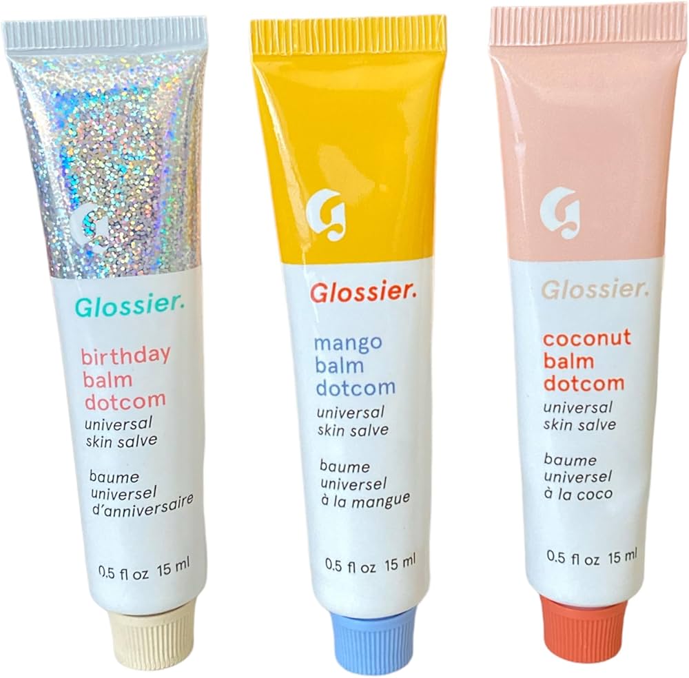 Amazon.com : Glossier Balm Dotcom Trio Mango, Birthday, Coconut