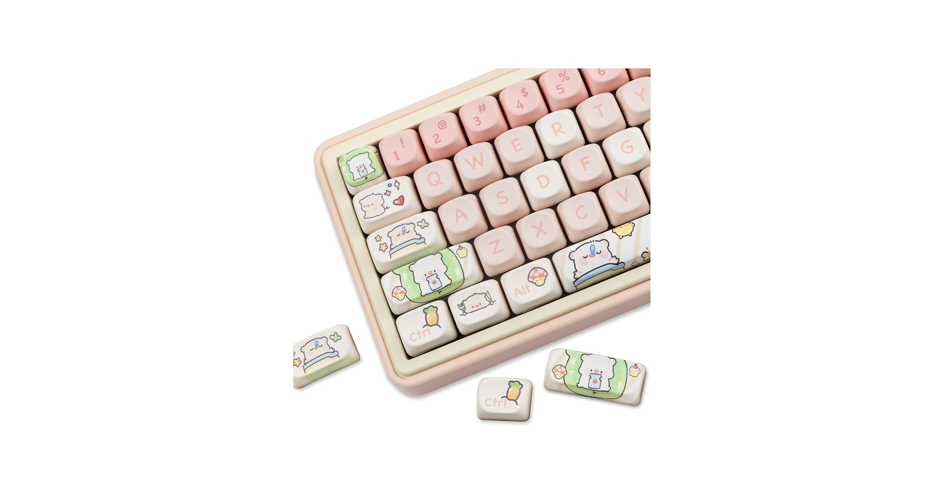 Amazon.co.jp: ZMX かわいいブタキーキャップセット PBT 昇華型 MOA