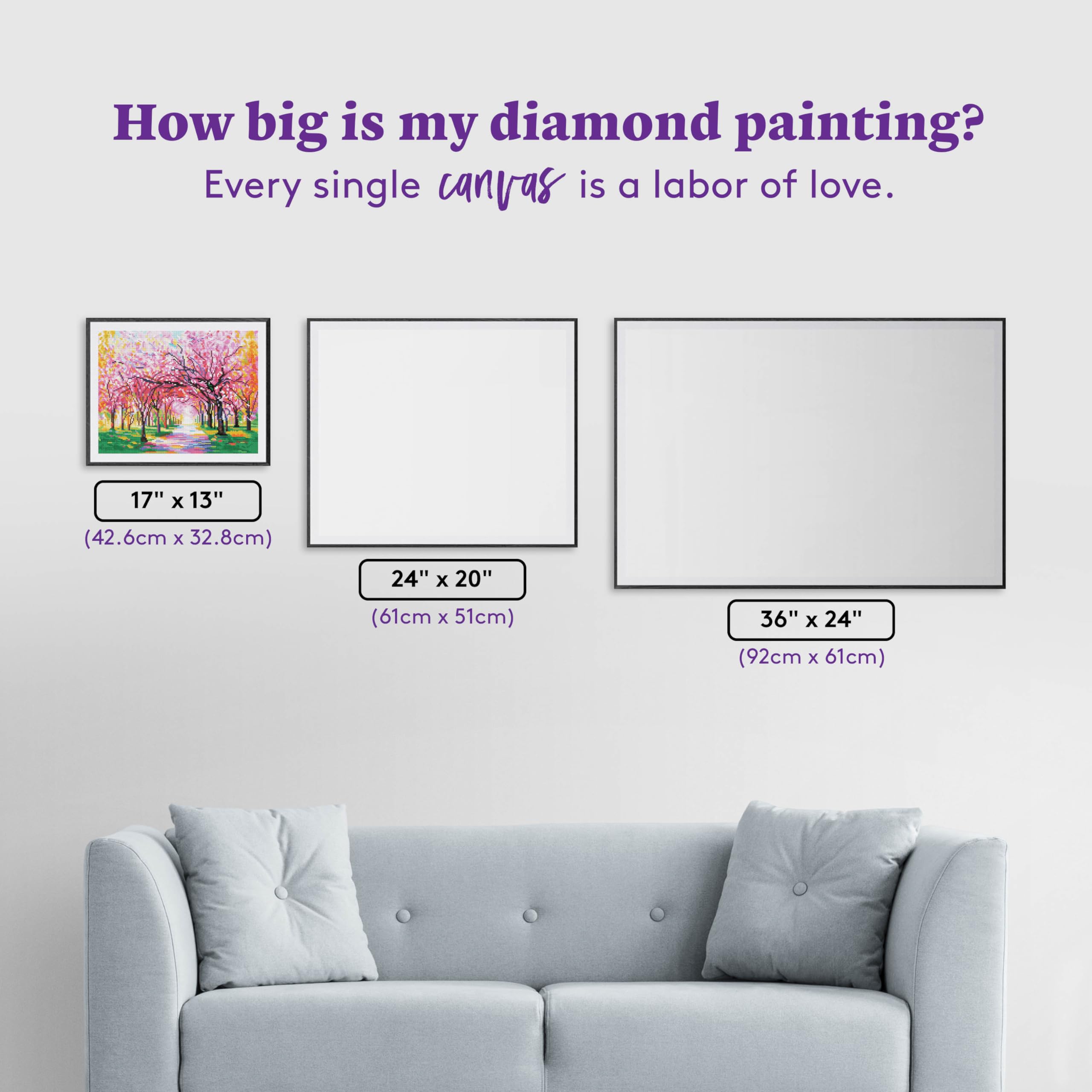 DIAMOND ART CLUB Cherry Blossom Trees Diamond Painting Kit, Fun