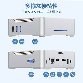 Amazon.co.jp: NiPoGi ミニpc Windows11 Pro搭載 12GB RAM 128GB SSD