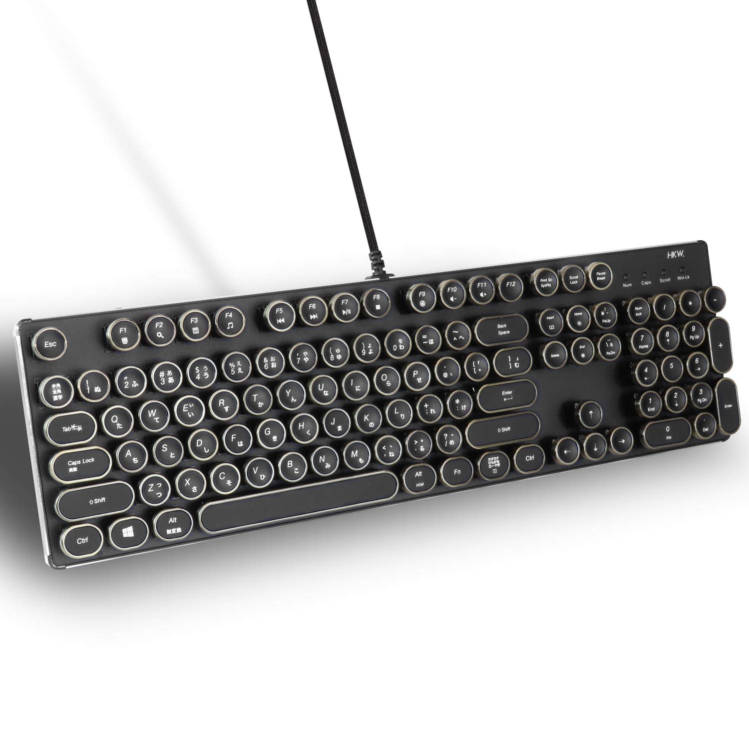 Amazon.co.jp: HKW タイプライター風メカニカルキーボード 青軸 104