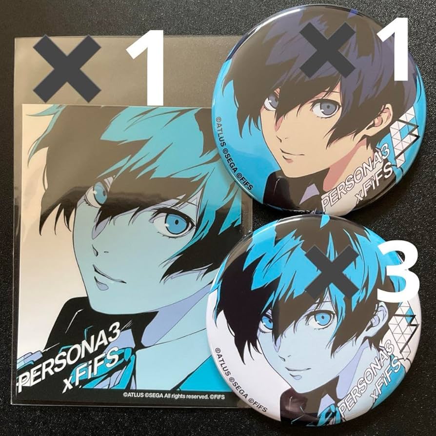 Amazon | 結城理 ペルソナ3 FIFSイラスト展 缶バッジ set ステッカー付