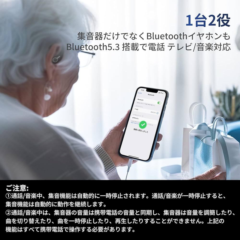 Amazon.co.jp: 【2024新登場】集音器 高齢者 イヤホン型しゅうおんき