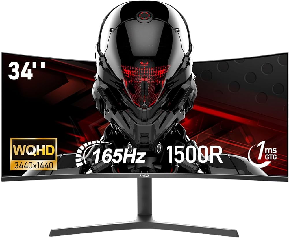 Amazon.co.jp: AESNO 34 インチ 1500R コンピュータ モニター WQHD