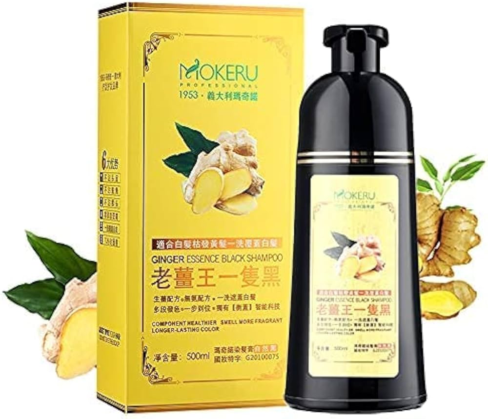 Amazon.com : MOKERU GINGER BLACK Professional Oil Hair Dye Shampoo