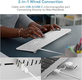 Amazon.com: Wired macOS Keyboard with USB-A/USB-C 2-in-1 Cable