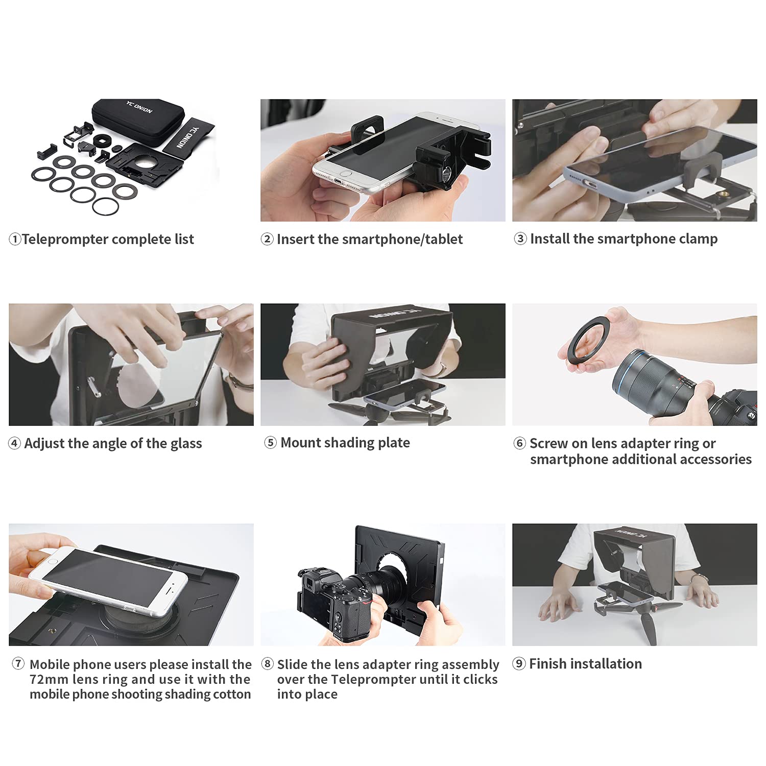 Amazon | YC Onion テレプロンプター タブレット/スマートフォンカメラ