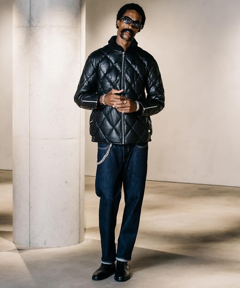 Amazon | [クライミー] ダイアモンドキルト ラム レザー ダウン