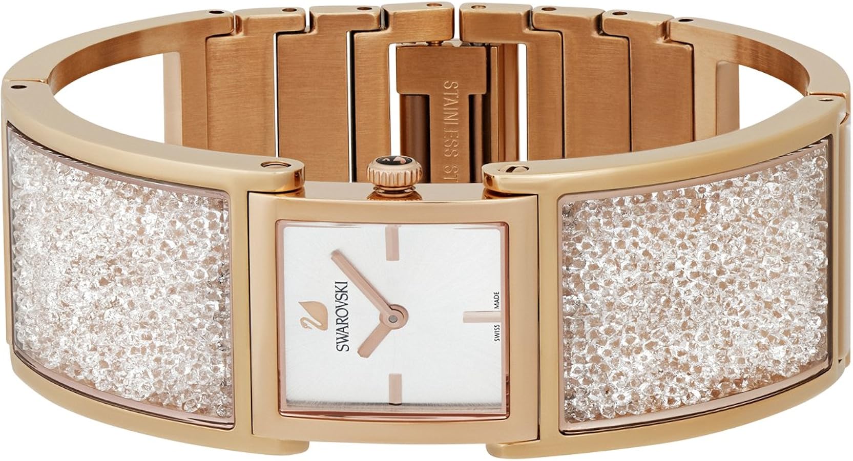 Amazon.co.jp: スワロフスキー クリスタルラインパヴェバングル