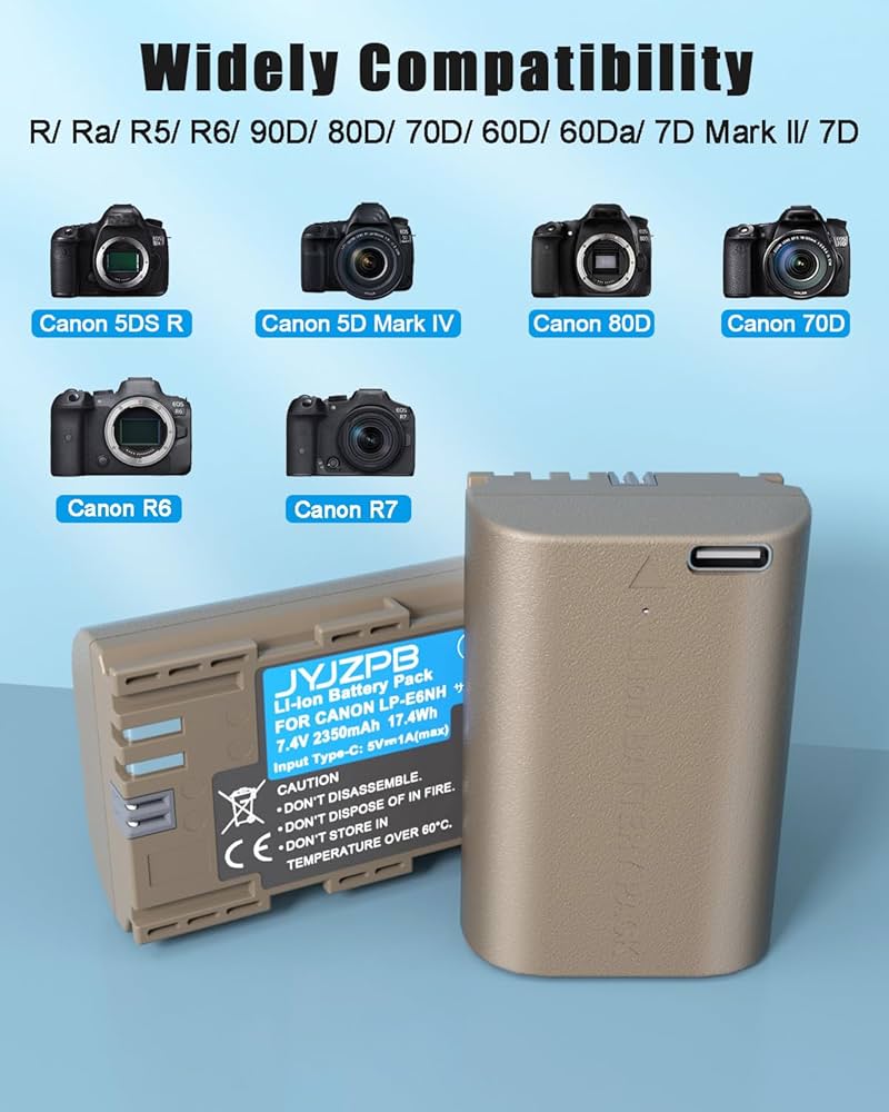 Amazon | 【改良型】JYJZPB二個 LP-E6NH 充電式バッテリー CANON交換