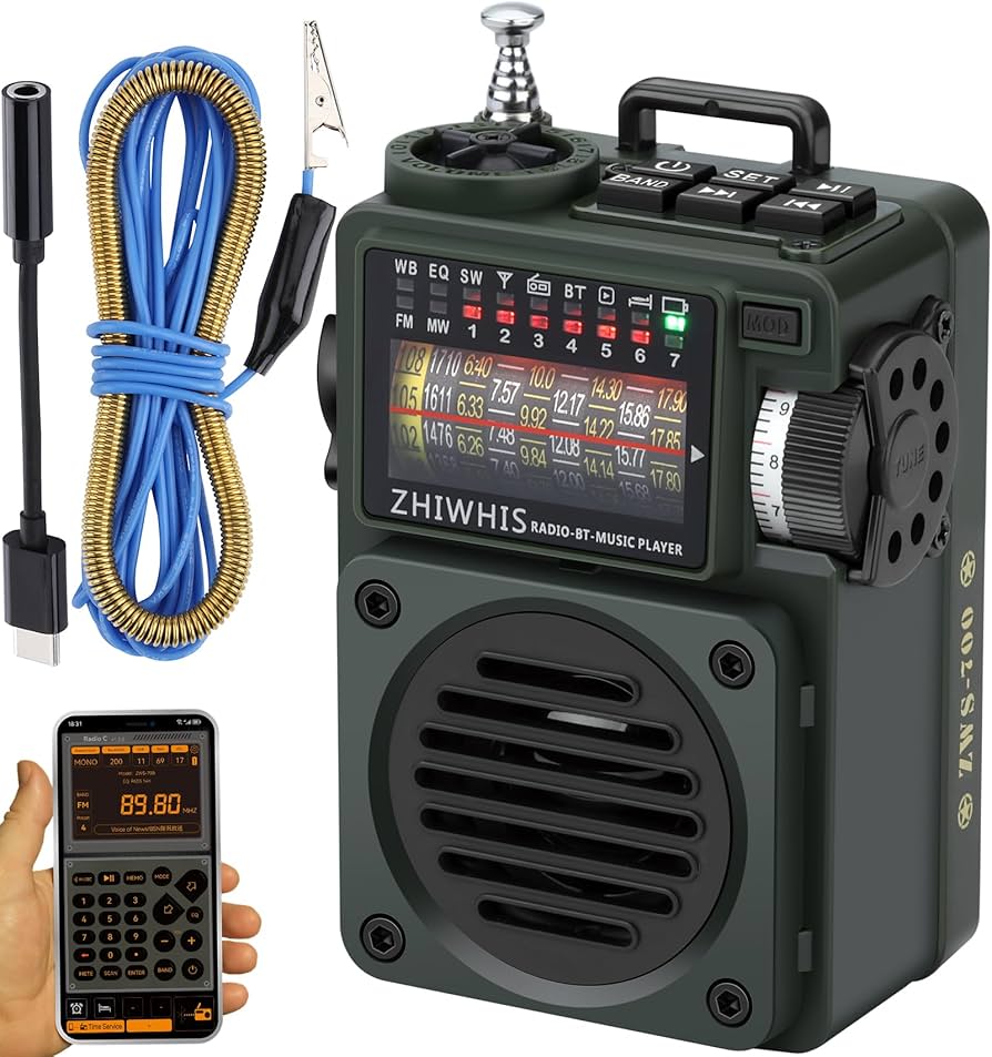 Amazon.co.jp: ZHIWHIS Bluetoothスピーカー BCLラジオ MP3プレーヤー