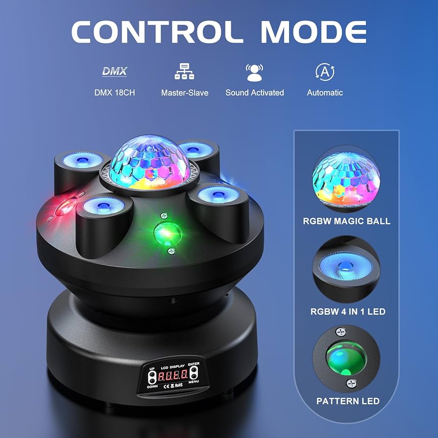 Amazon.co.jp: SEBRUANC 70W ステージライト 9LED ムービングヘッド